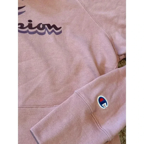 Champion Hoodie/Sweatshirt, Pink, Size Medium - Picture 4 of 7